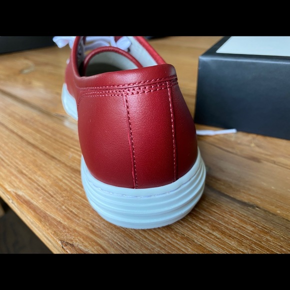 Gucci Red Leather Miro'soft Logo Sneakers - Picture 15 of 16